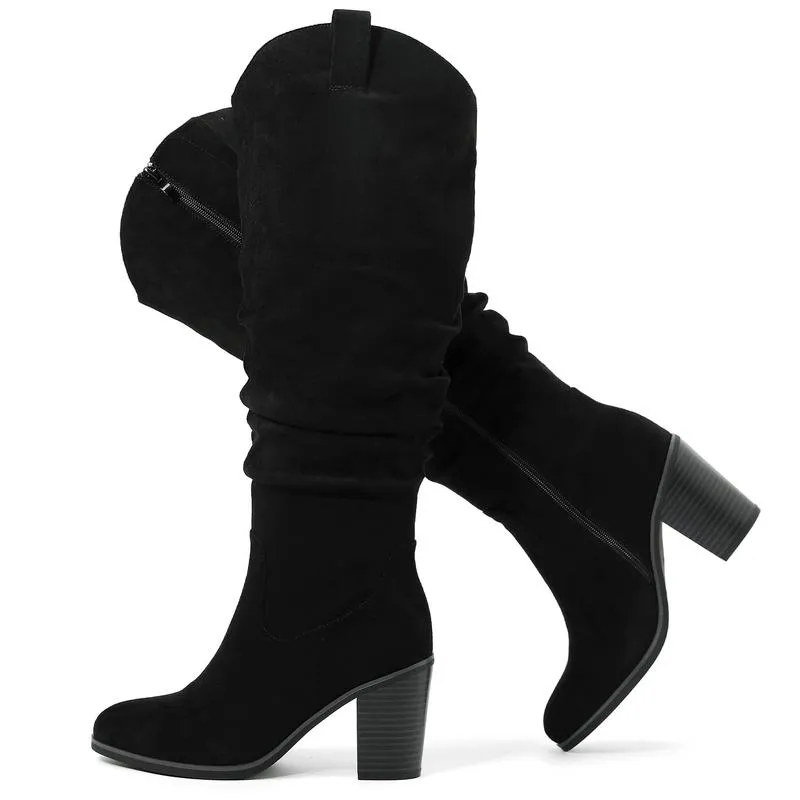 Luoika Women's Extra Wide Calf Knee High Boots