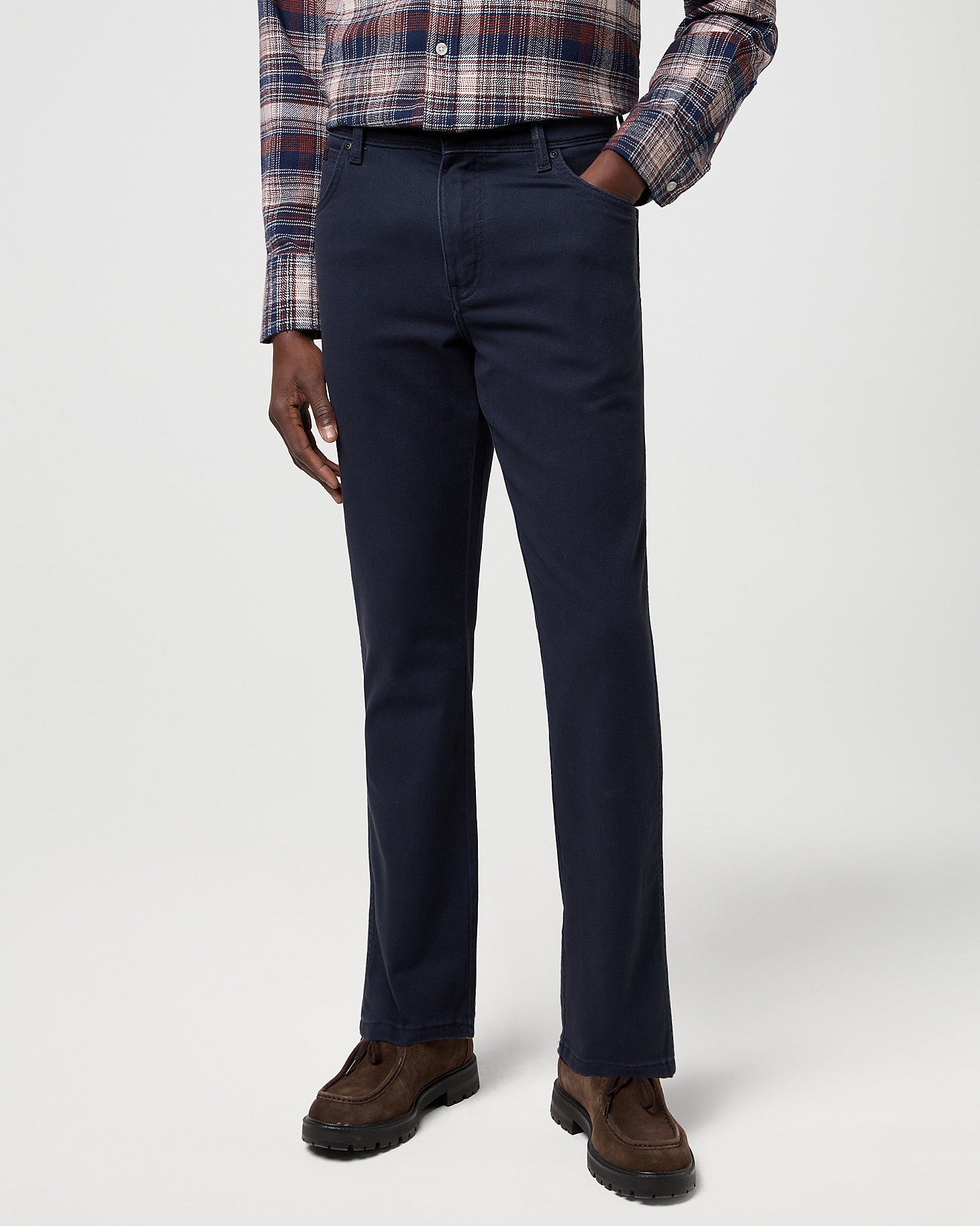 Texas Stretch Authentic Straight Cotton Twill Trousers - Dark Navy