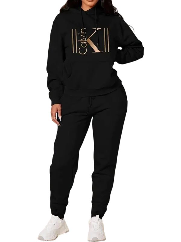 Women's Casual Hooded Sweatshirt Set