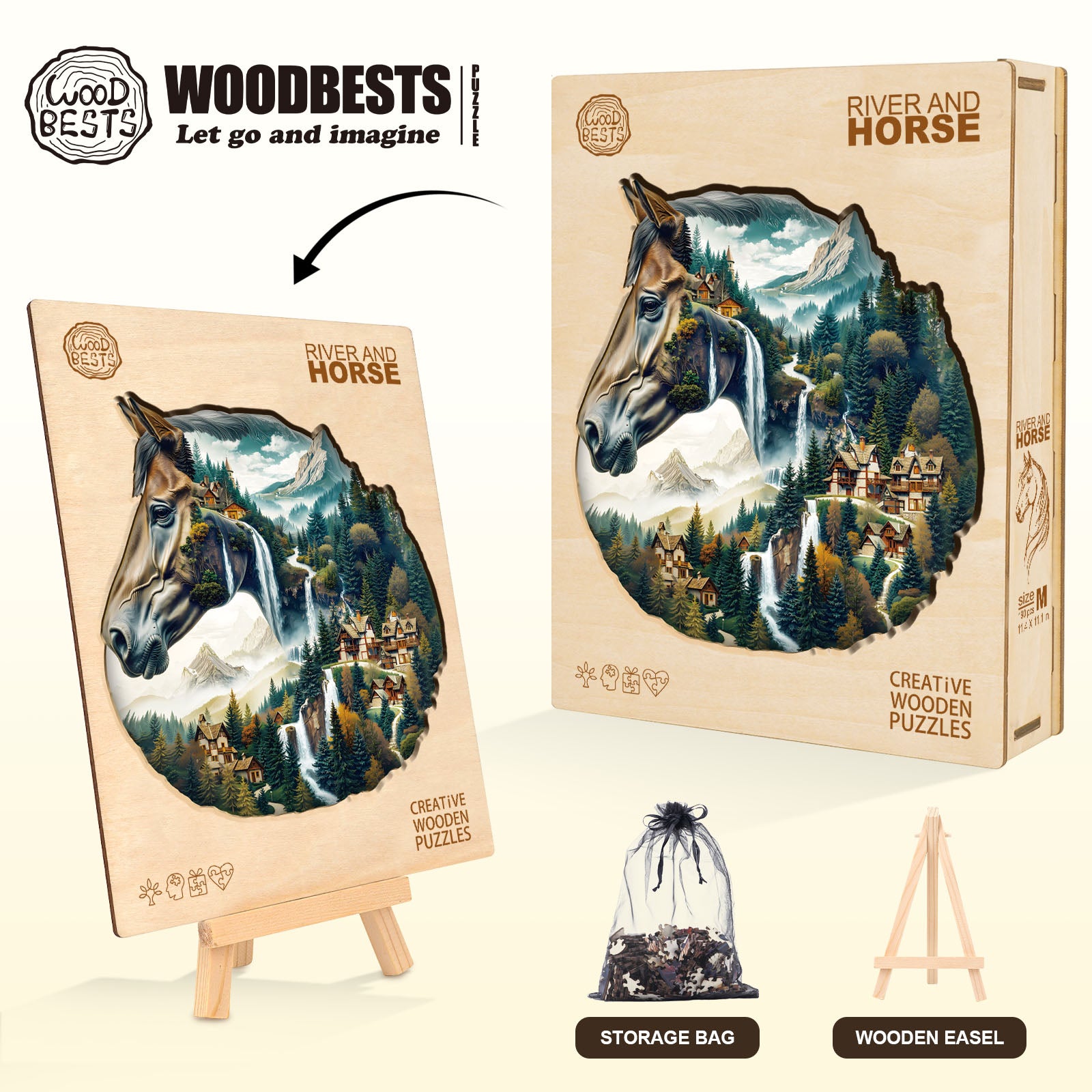 River and Horse Wooden Jigsaw Puzzle