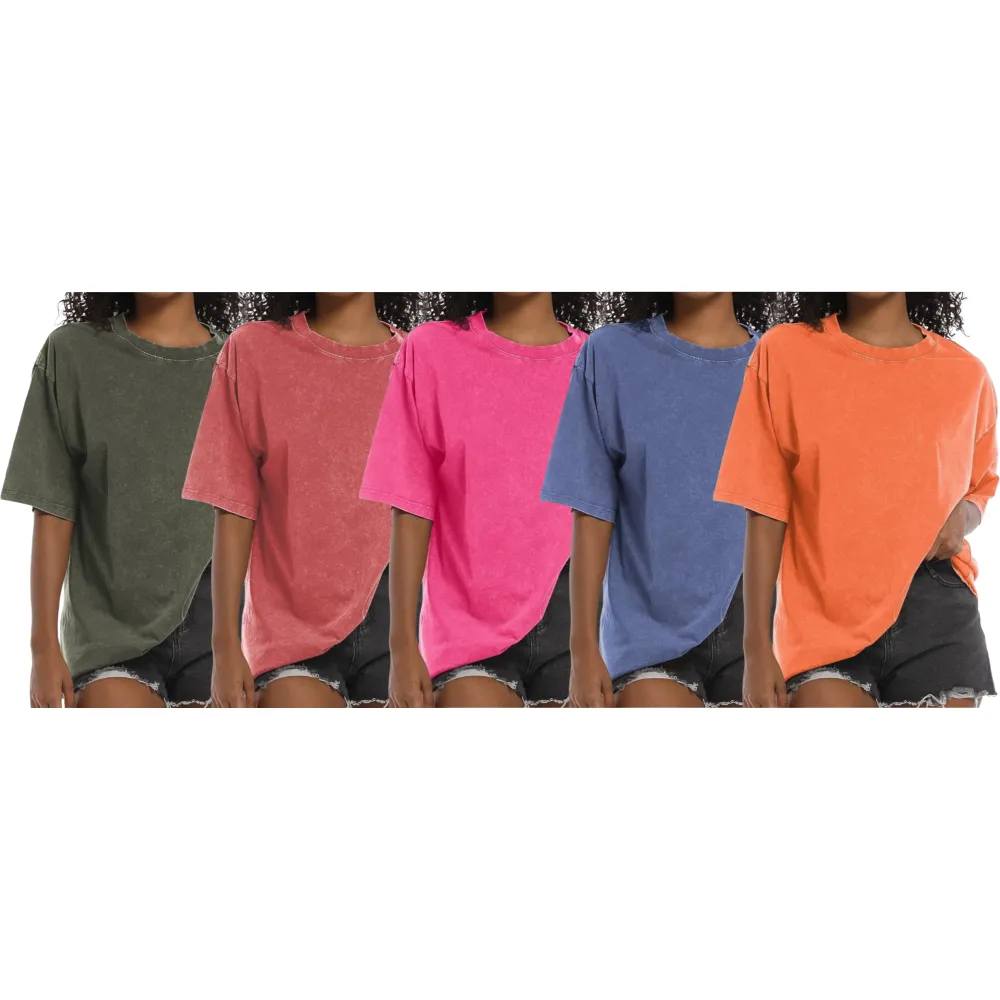Acid Wash Women's Oversized Cotton T-Shirt