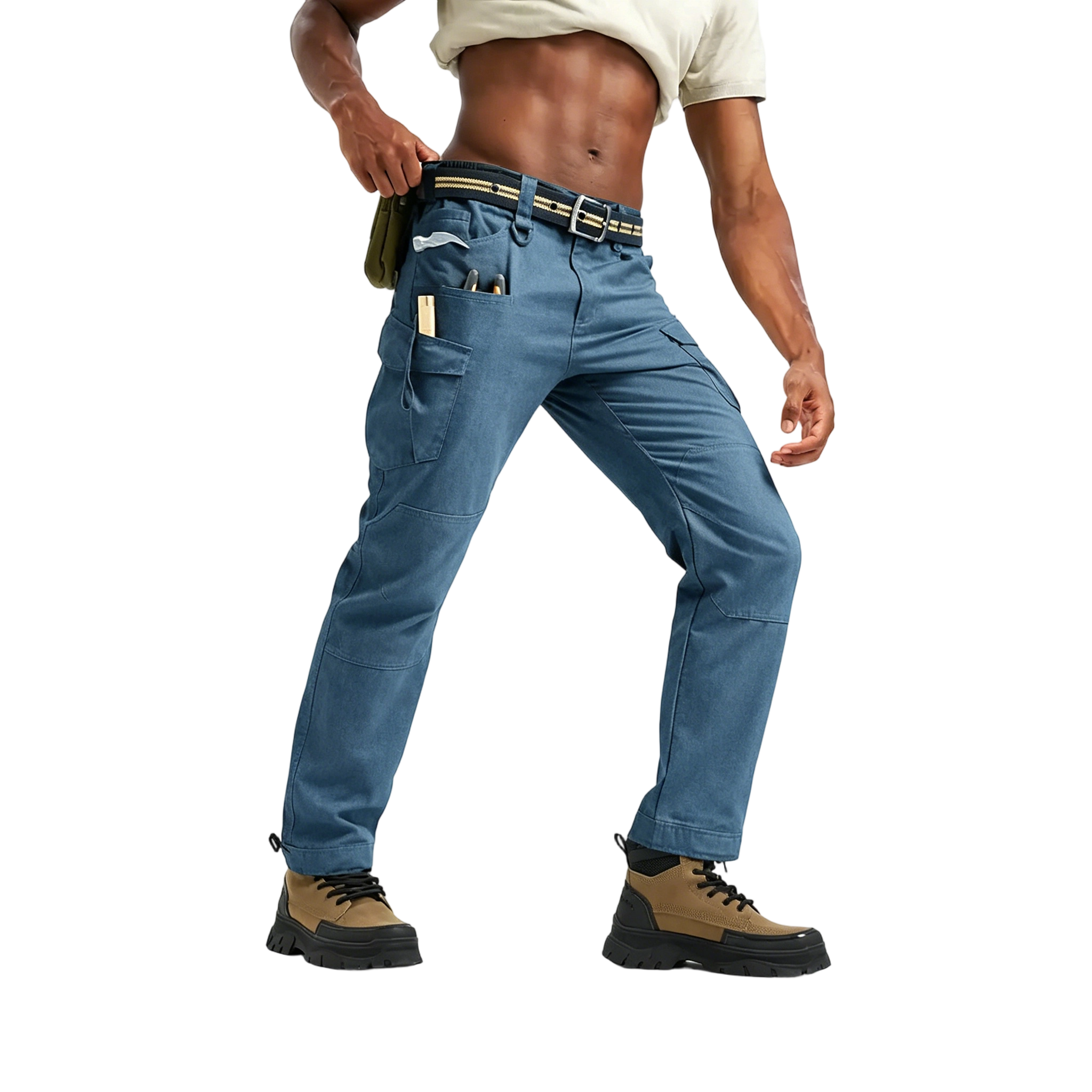 Men's Tactical Work Pants Lightweight Multi-Pocket Water Resistant Cargo Pants Ripstop Hiking Military Construction Outdoor Pants 10 Pockets