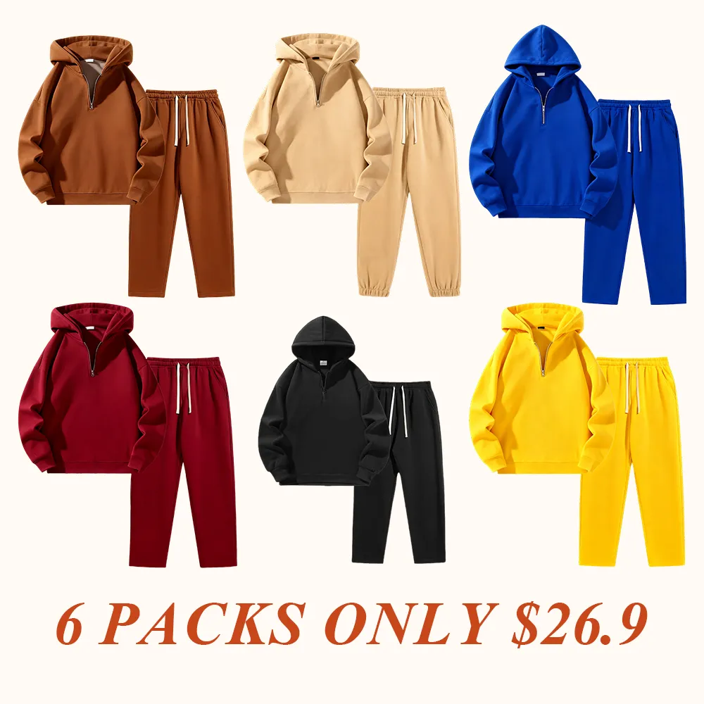 Men's solid color two-piece sportswear