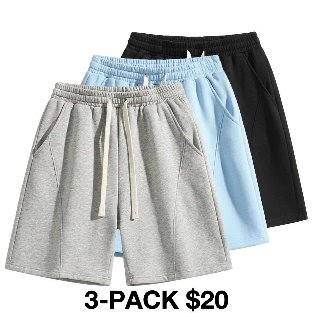 Men's Lightweight Breathable Shorts – Pocket & Drawstring Waist for Gym & Casual