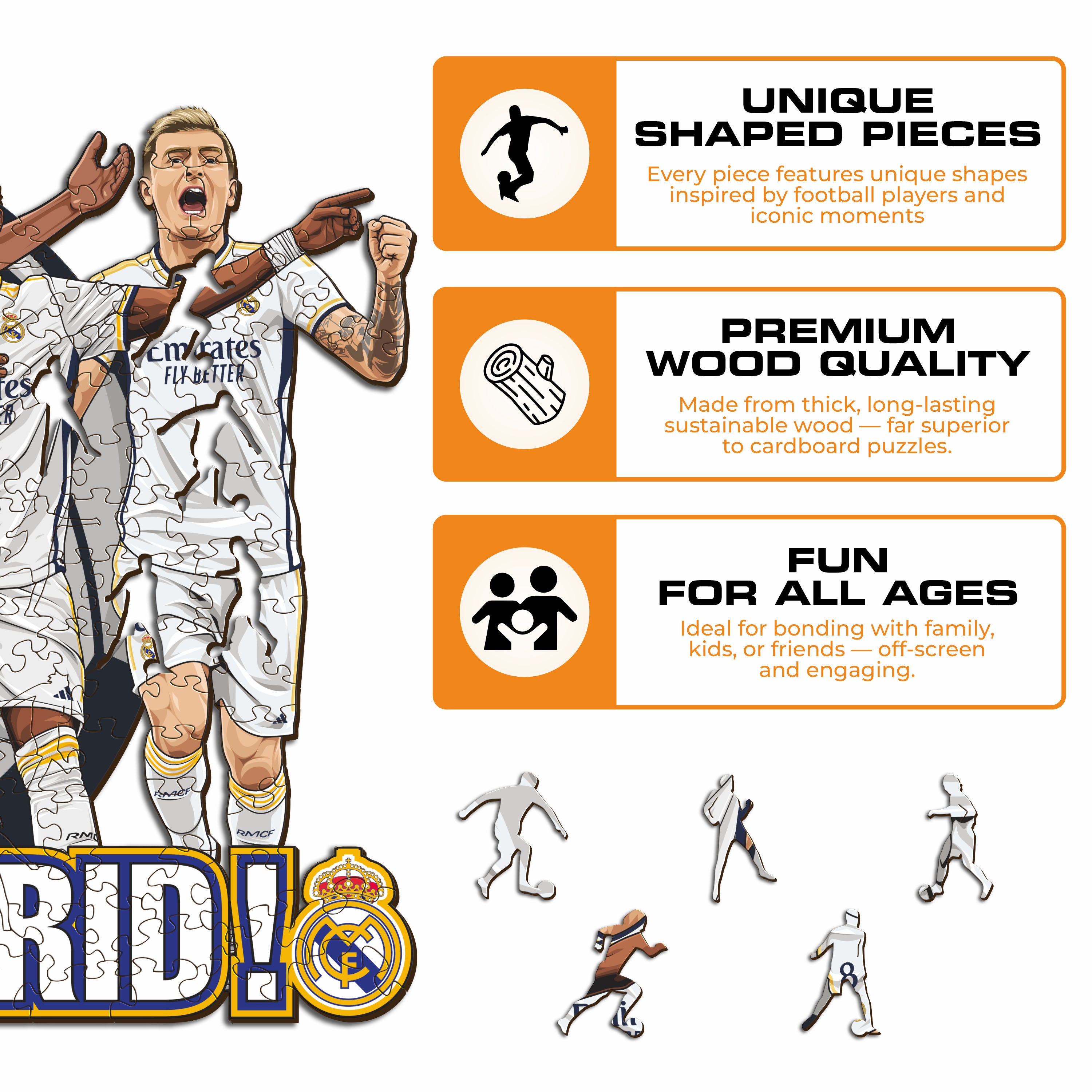 Real Madrid CF® 5 Players - Wooden Puzzle