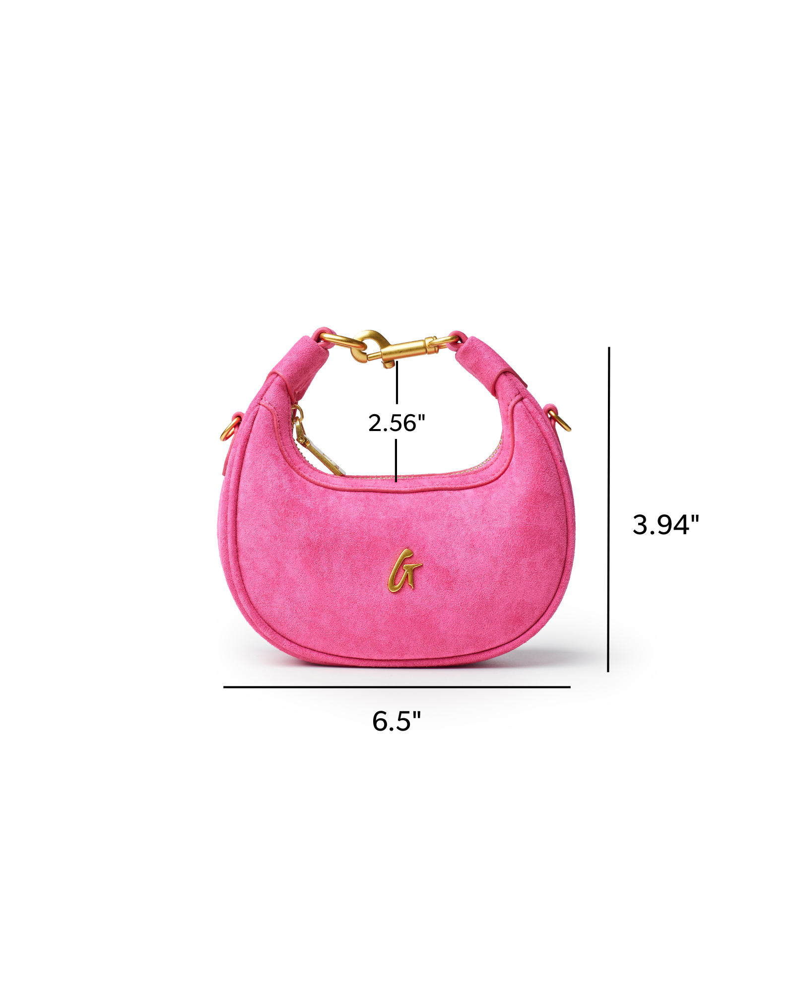NANO SUEDE HOBO BAG - HOT PINK