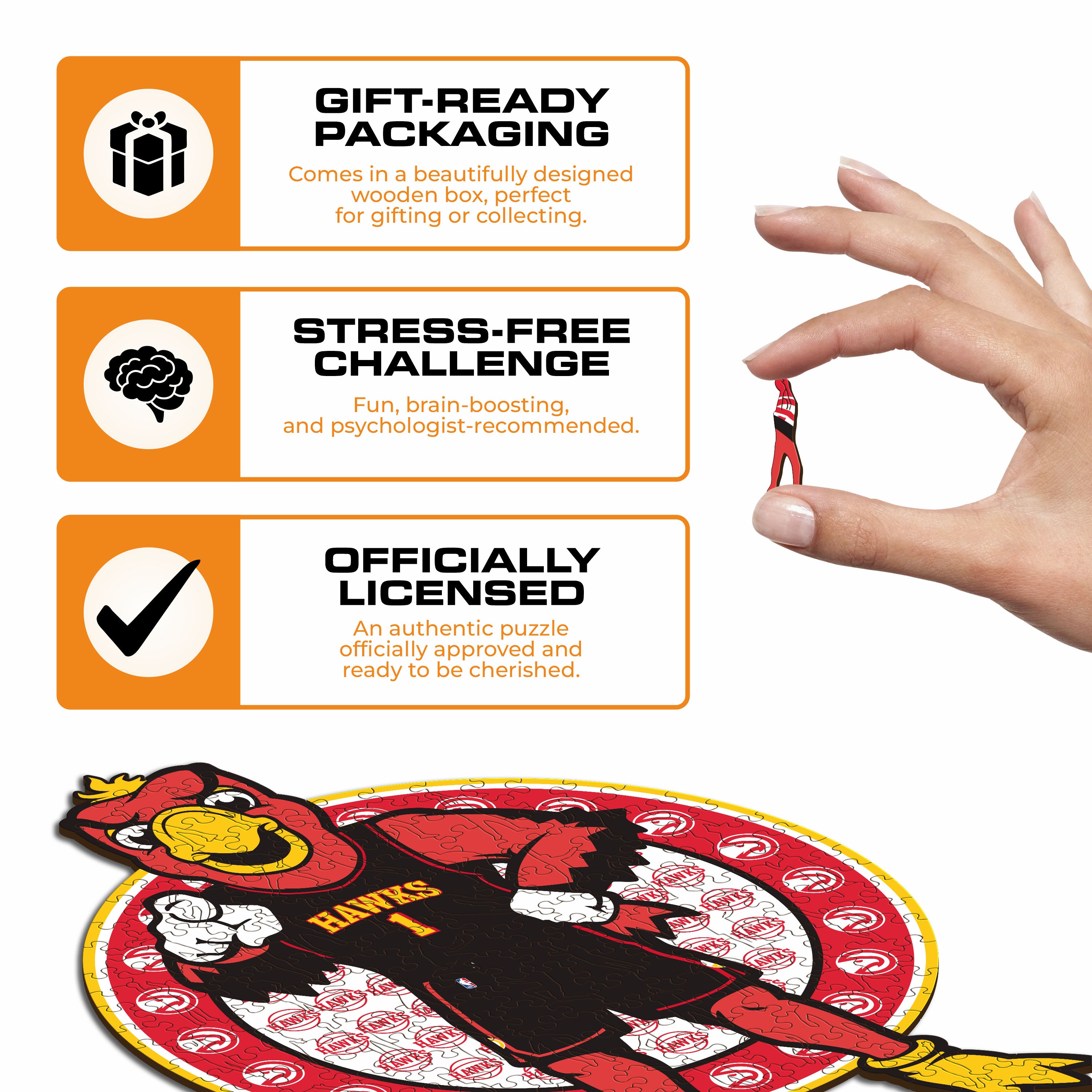 Atlanta Hawks™ Mascot - Wooden Puzzle