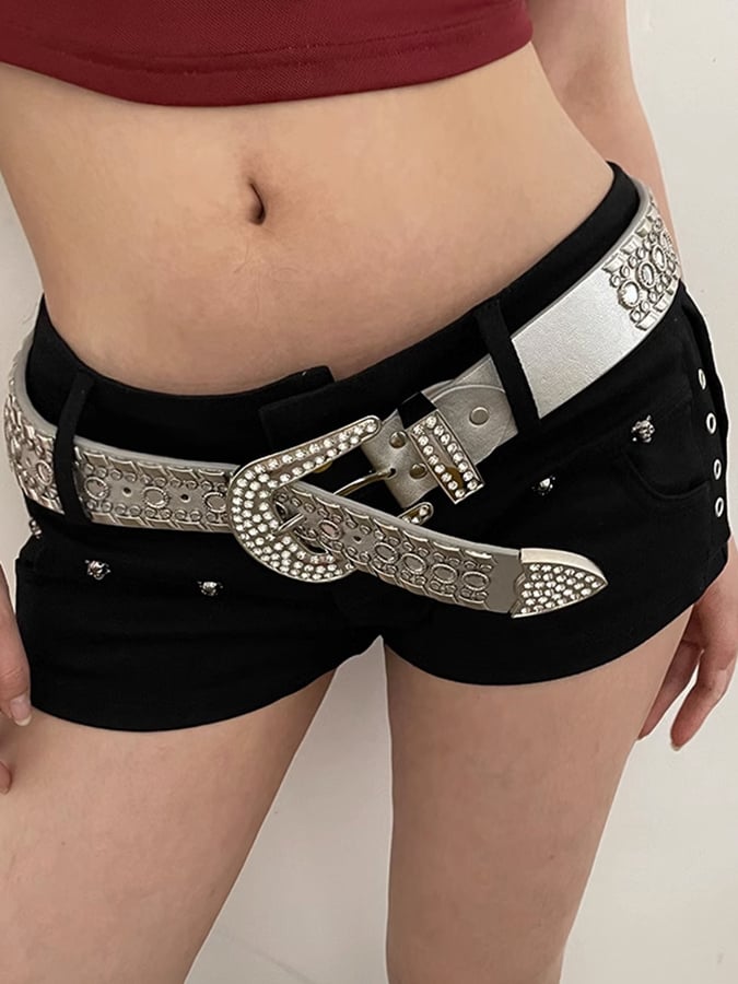 Women'S Rhinestone-Embellished Belt