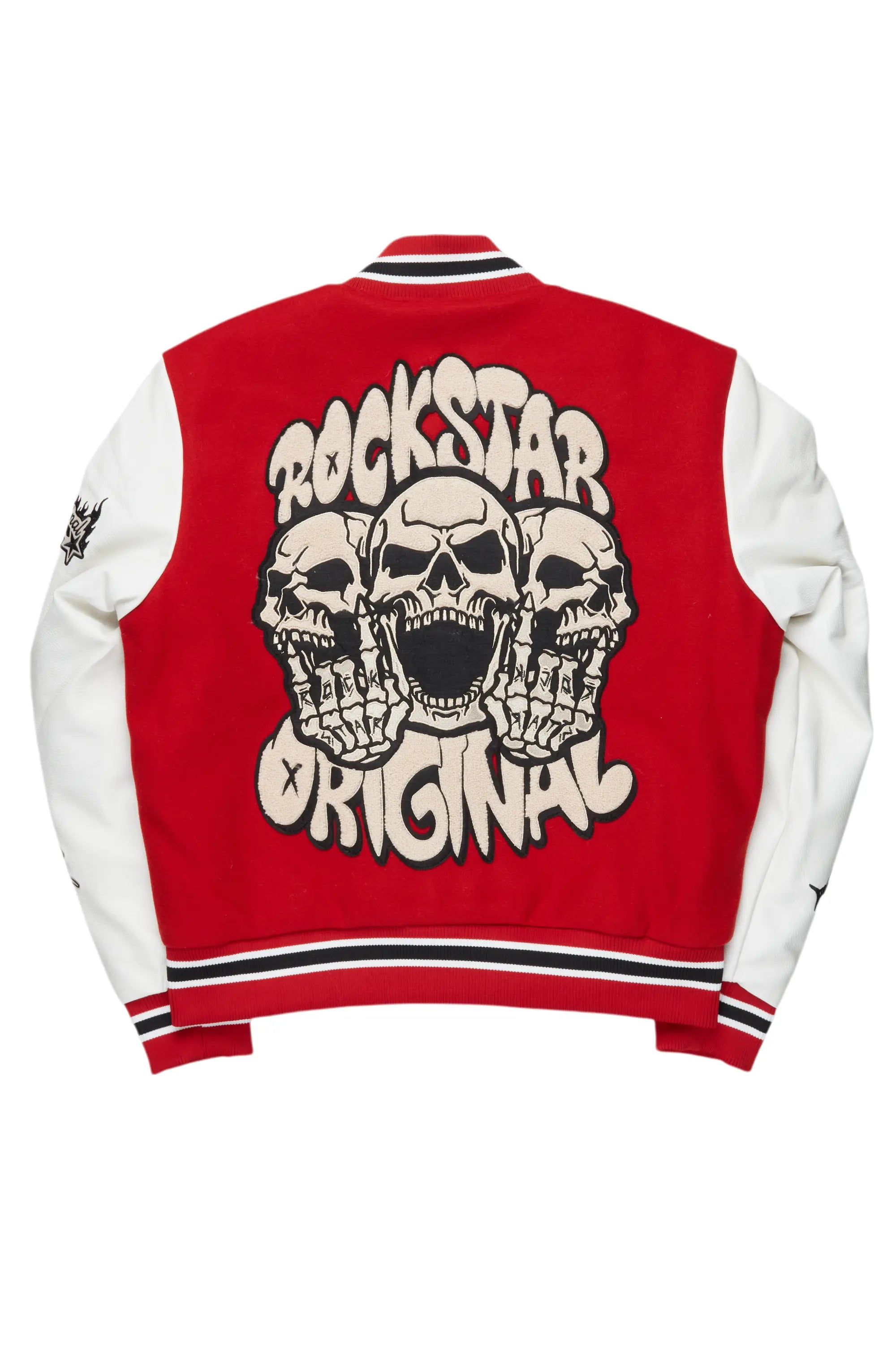 Vielsa Red Oversized Varsity Jacket