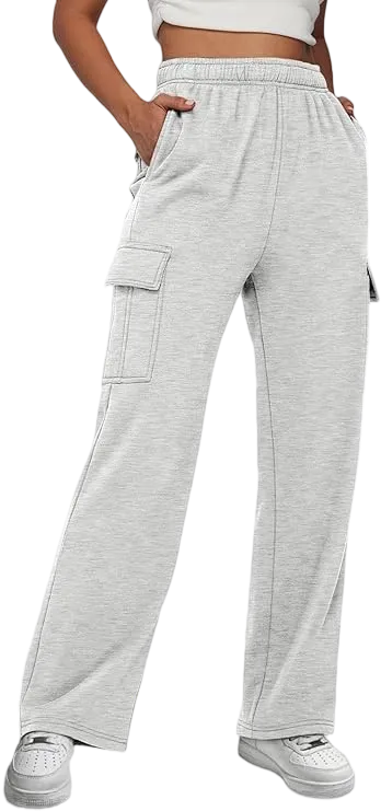 Womens High Waist Cargo Sweatpants Baggy