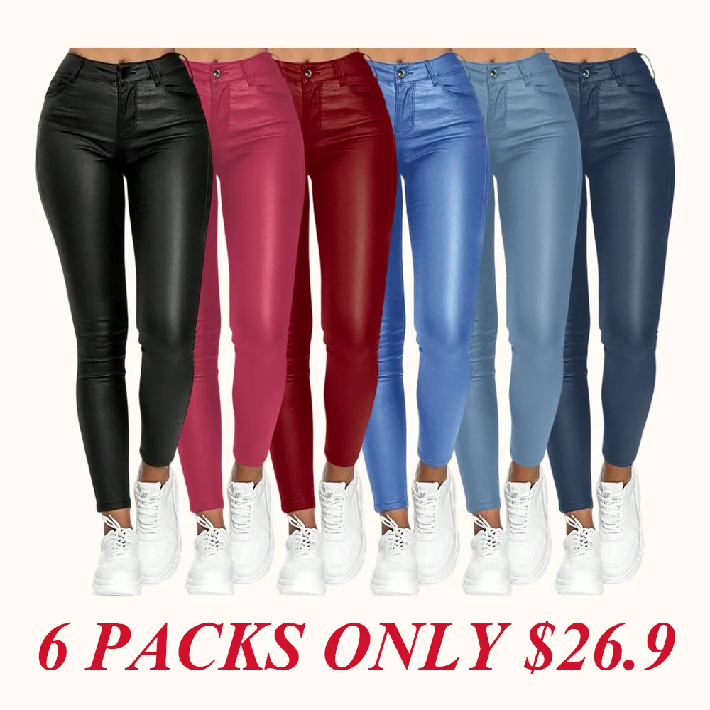 Women's Street Style Solid Color High Waist Skinny Pants