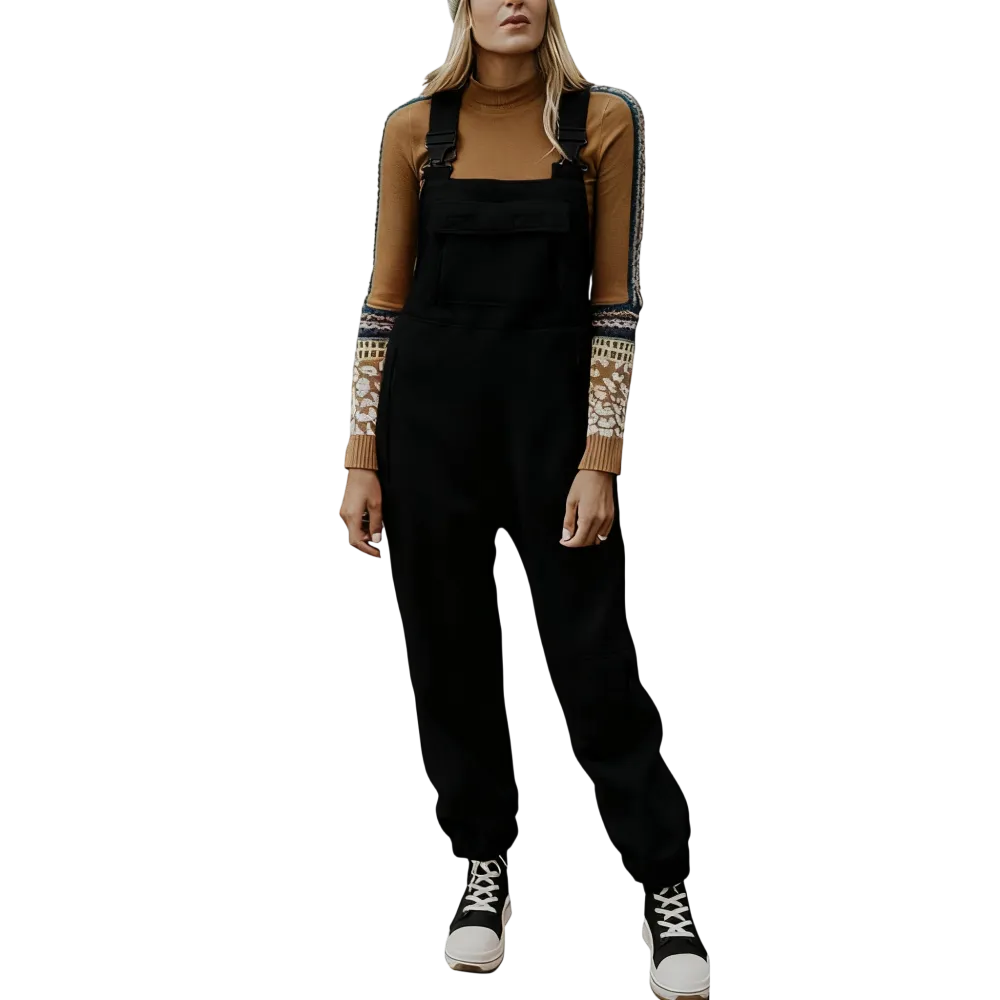 Women's Fleece Warm Overalls Winter Loose