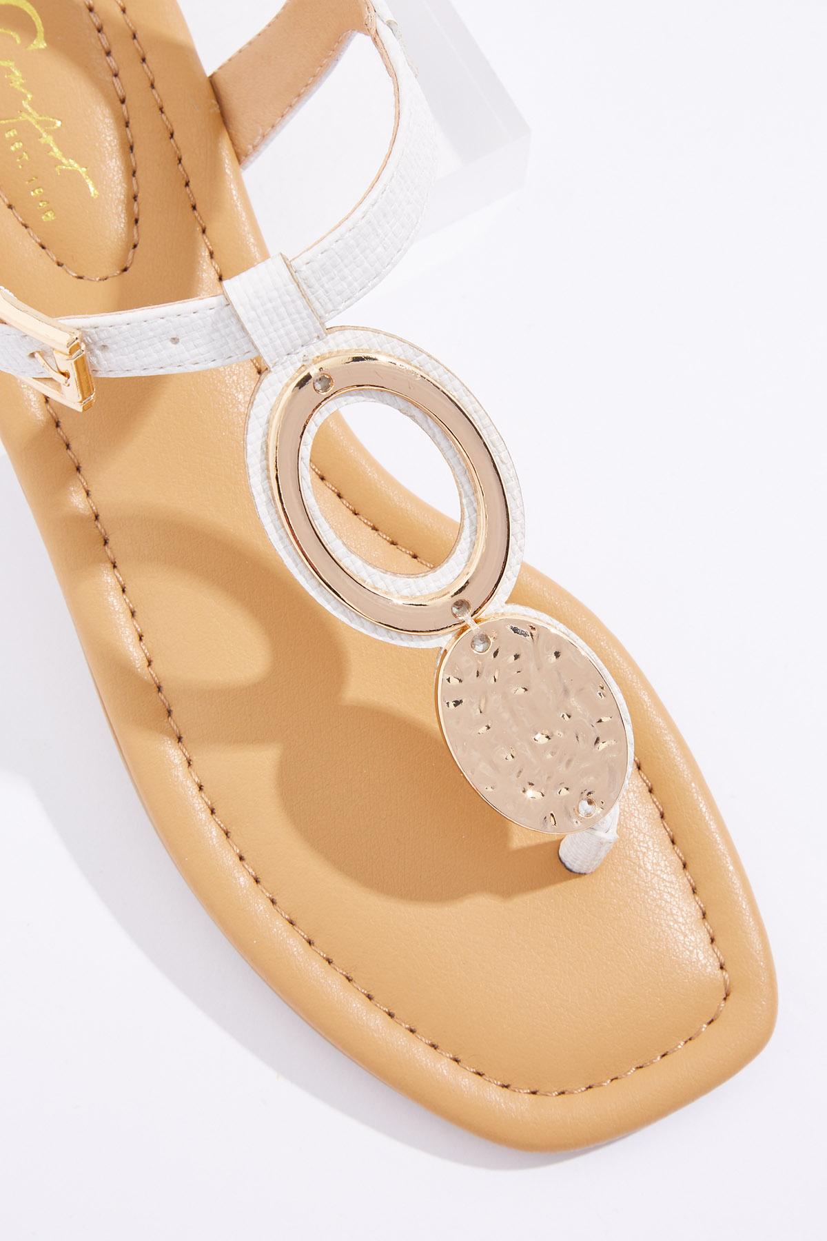 Hammered Hoop Thong Sandals