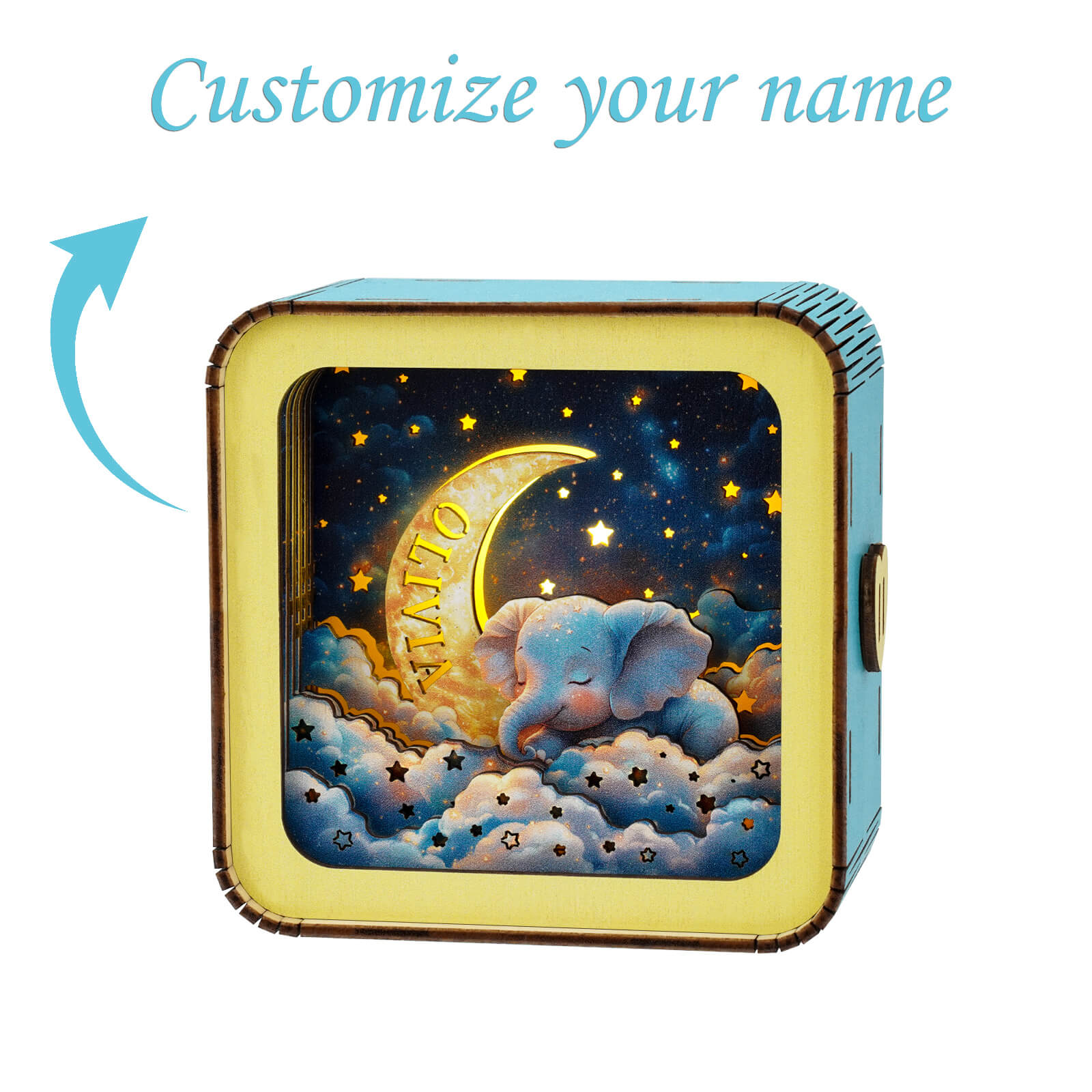 Dream Elephant 1 Kit - Personalized 3D Wooden Puzzle Night Light