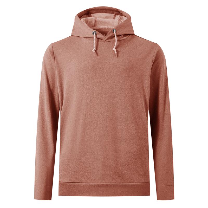 Men’s Solid Color Lightweight Golf Hoodie, 4-Way Stretch Breathable Dry Fit Pullover, Athletic Casual Fall Fashion drawstring sweatshirt Menswear Tops