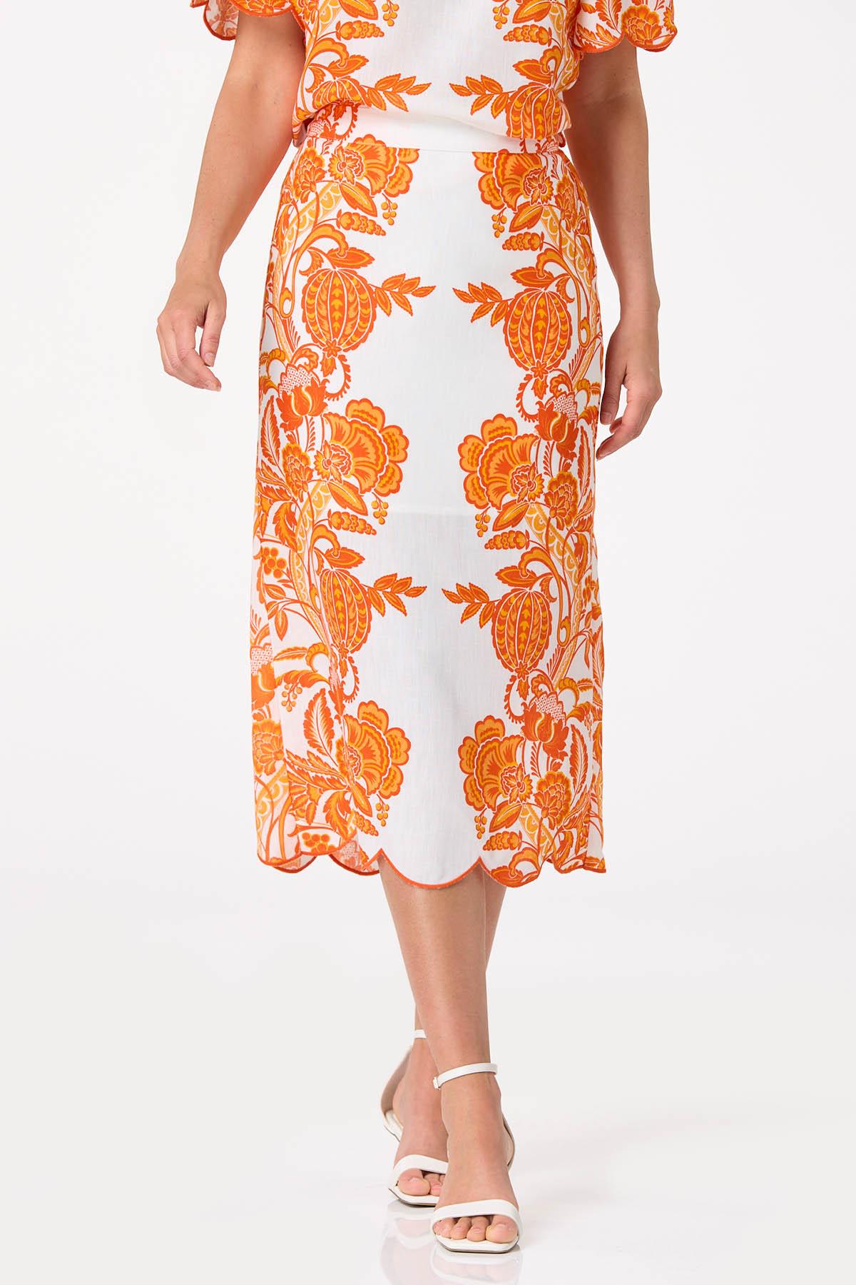 Floral Scalloped Skirt