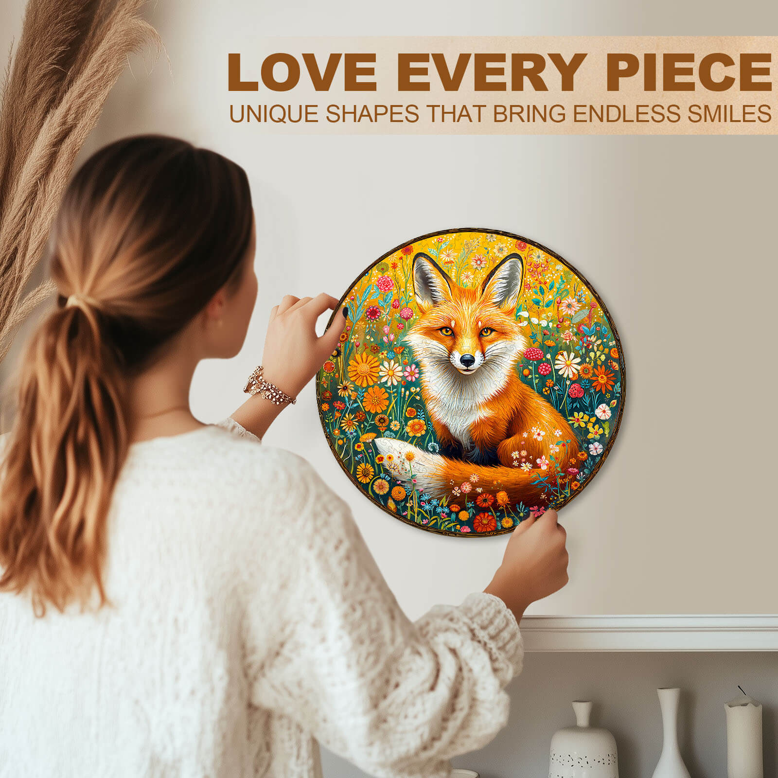 Fantasy Garden Guardian-Fox Wooden Jigsaw Puzzle