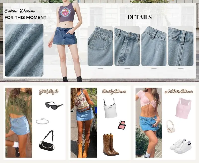 Stretchy Mid Waist Y2K Sexy Denim Mini Skirts (Just $3 Each!)