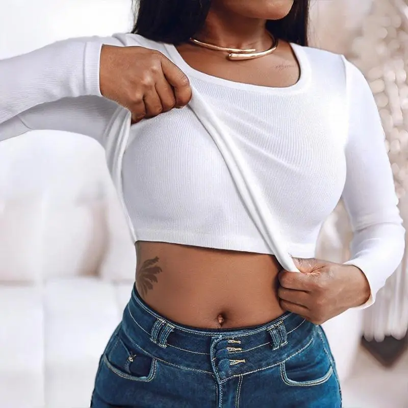 Round Neck Built-in Bra Ribbed Tank Top