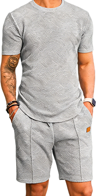 Men’s 2-Piece Summer Outfit Set – Breathable T-Shirt & Shorts Tracksuit with Pockets, Casual Athletic Matching Set