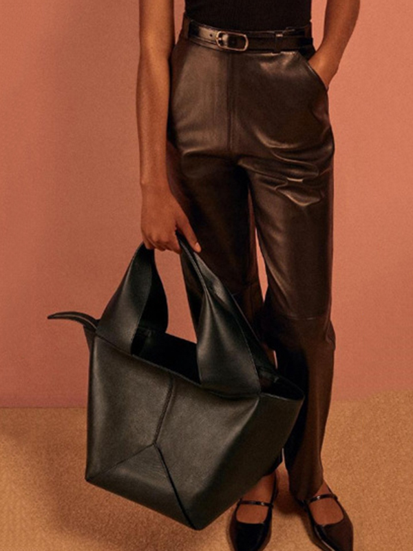 Solid Color Split-Joint Tote Bags Shoulder Bags Handbags Bags