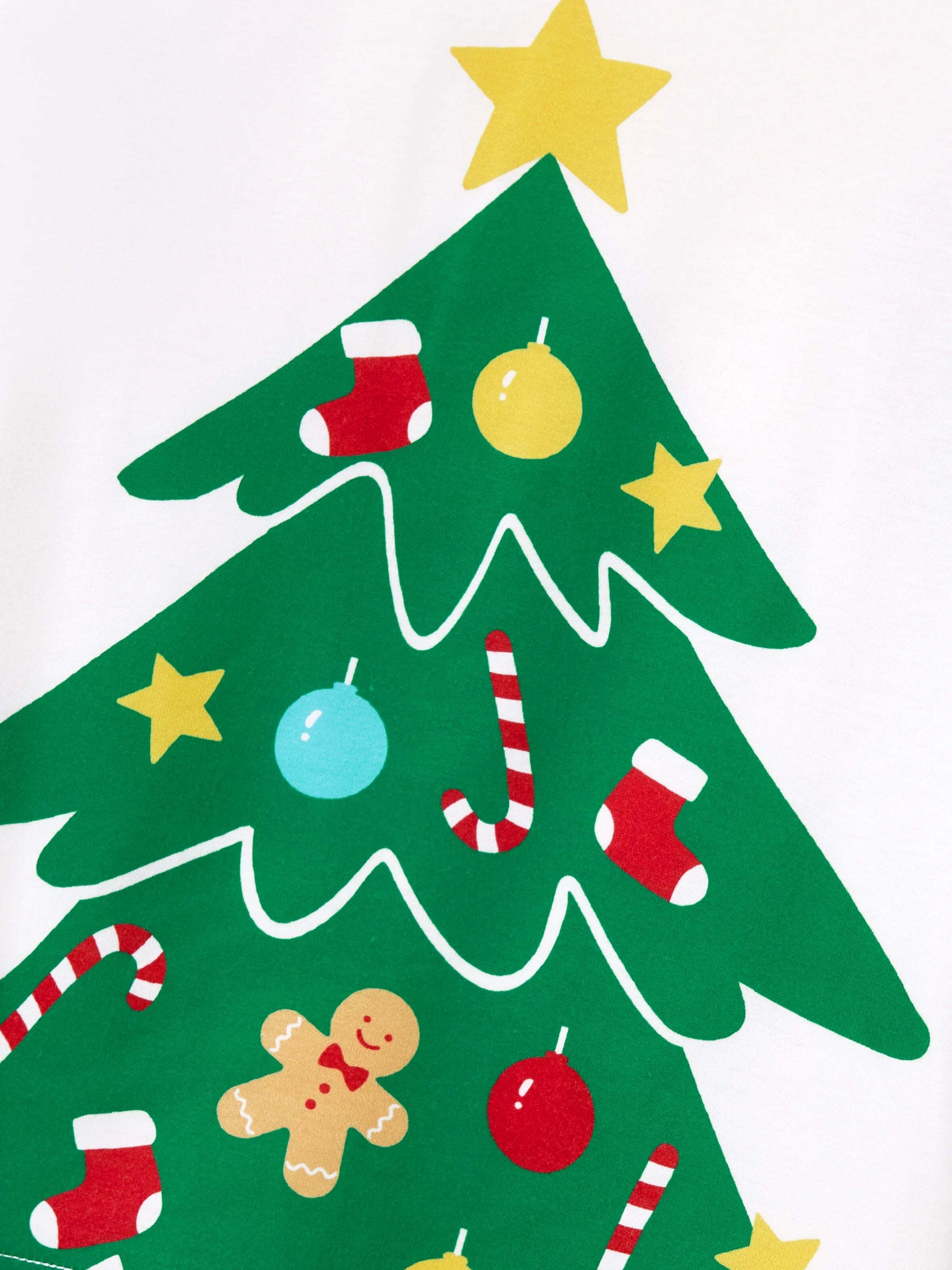 Christmas Matching Family Pajamas Set Gingerbread and Christmas Tree Print Green PJS with Christmas Socks Green