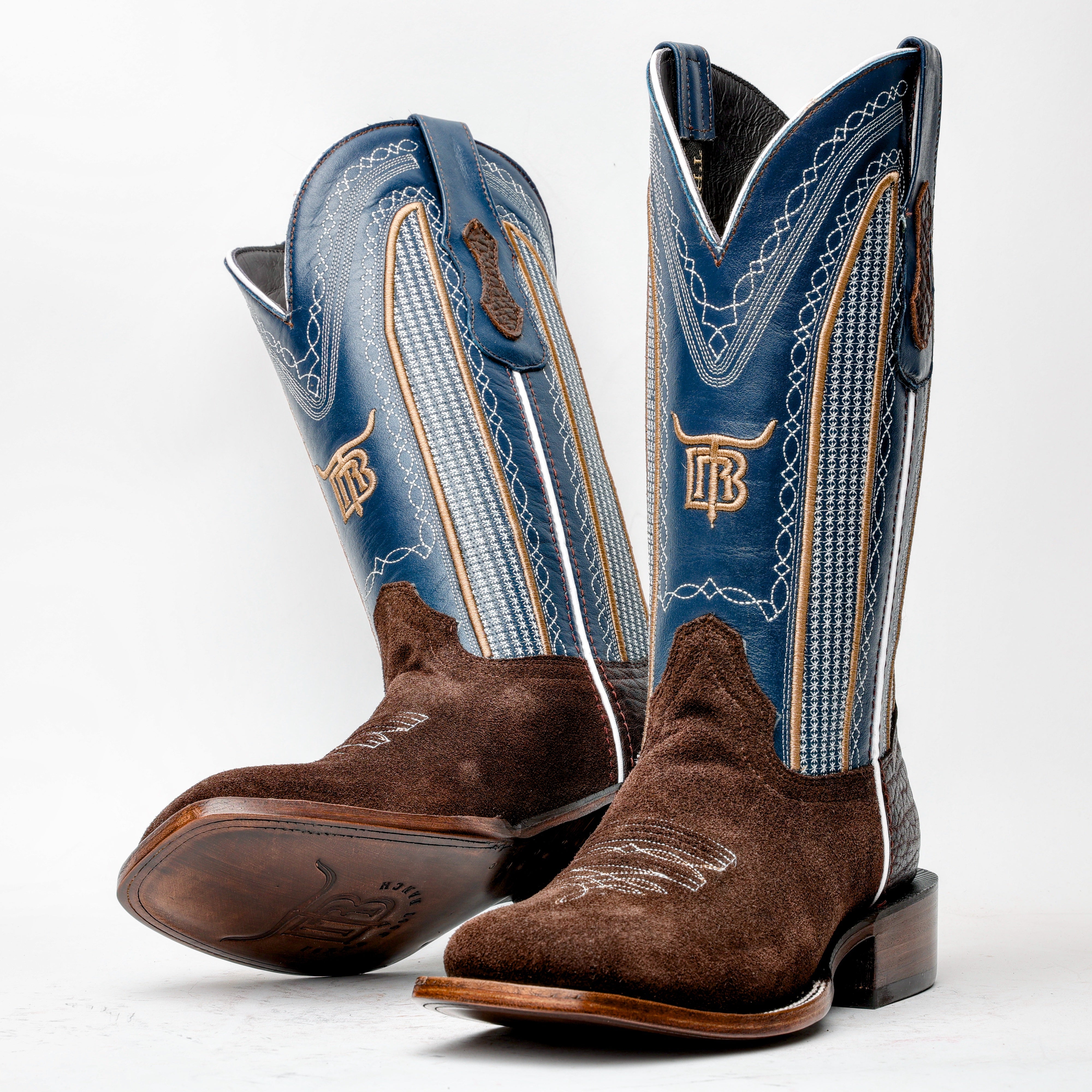 Chocolate Brown Rough-Out Boots - Square Toe