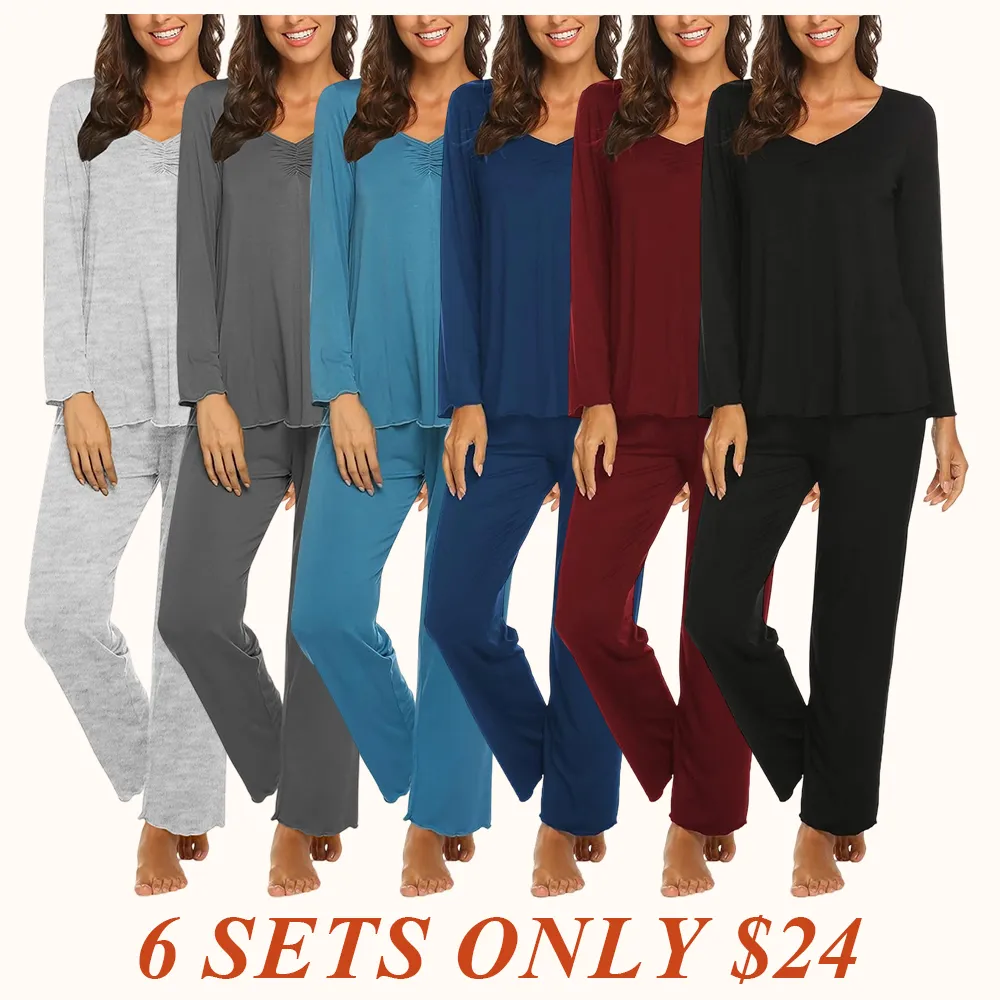 Womens Pajama Sets 2 Piece Lounge Set Fall Winter Pajamas