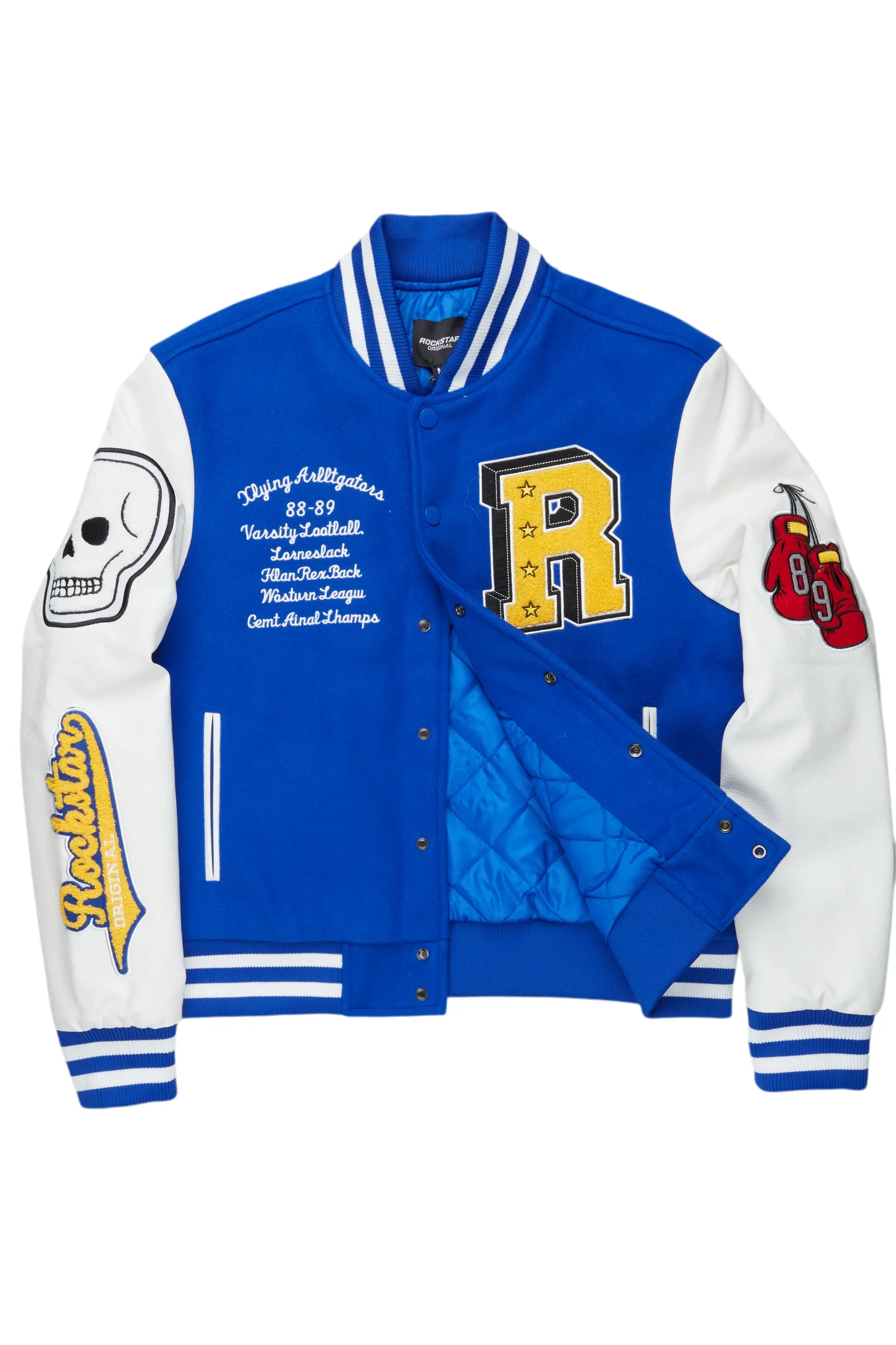 Ahjalee Royal Blue Oversized Varsity Jacket