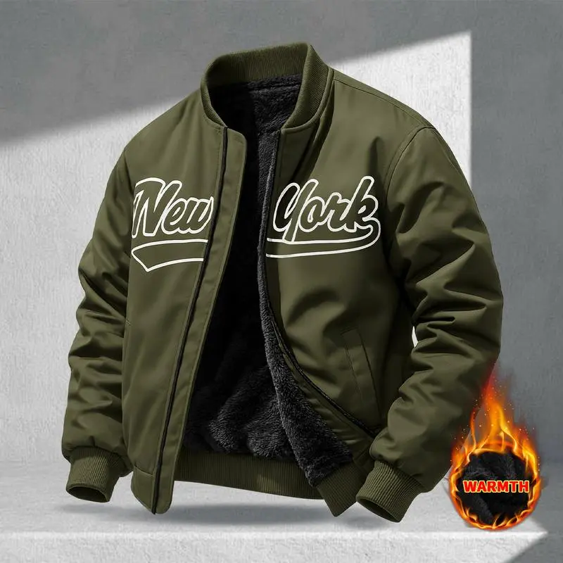 Letter Print Sports Jacket, Men's Casual Jacket, Fashionable College Baseball Apparel