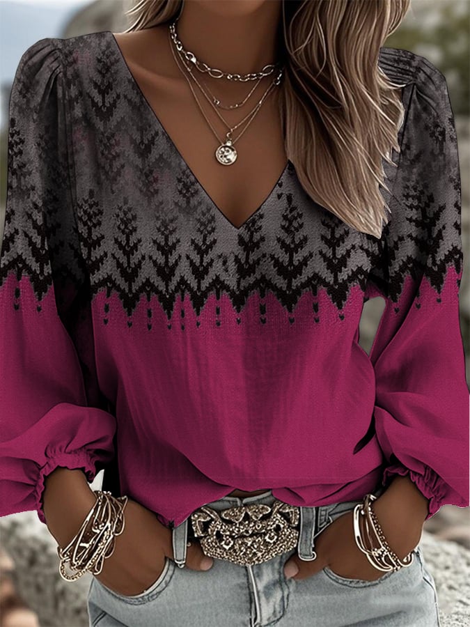 Women's Vintage Art Print Shirt