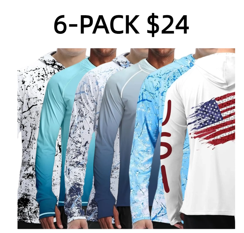 Men's UPF 50+ Sun Protection Hoodie Shirt Long Sleeve SPF Fishing Outdoor UV Hiking Lightweight Shirts