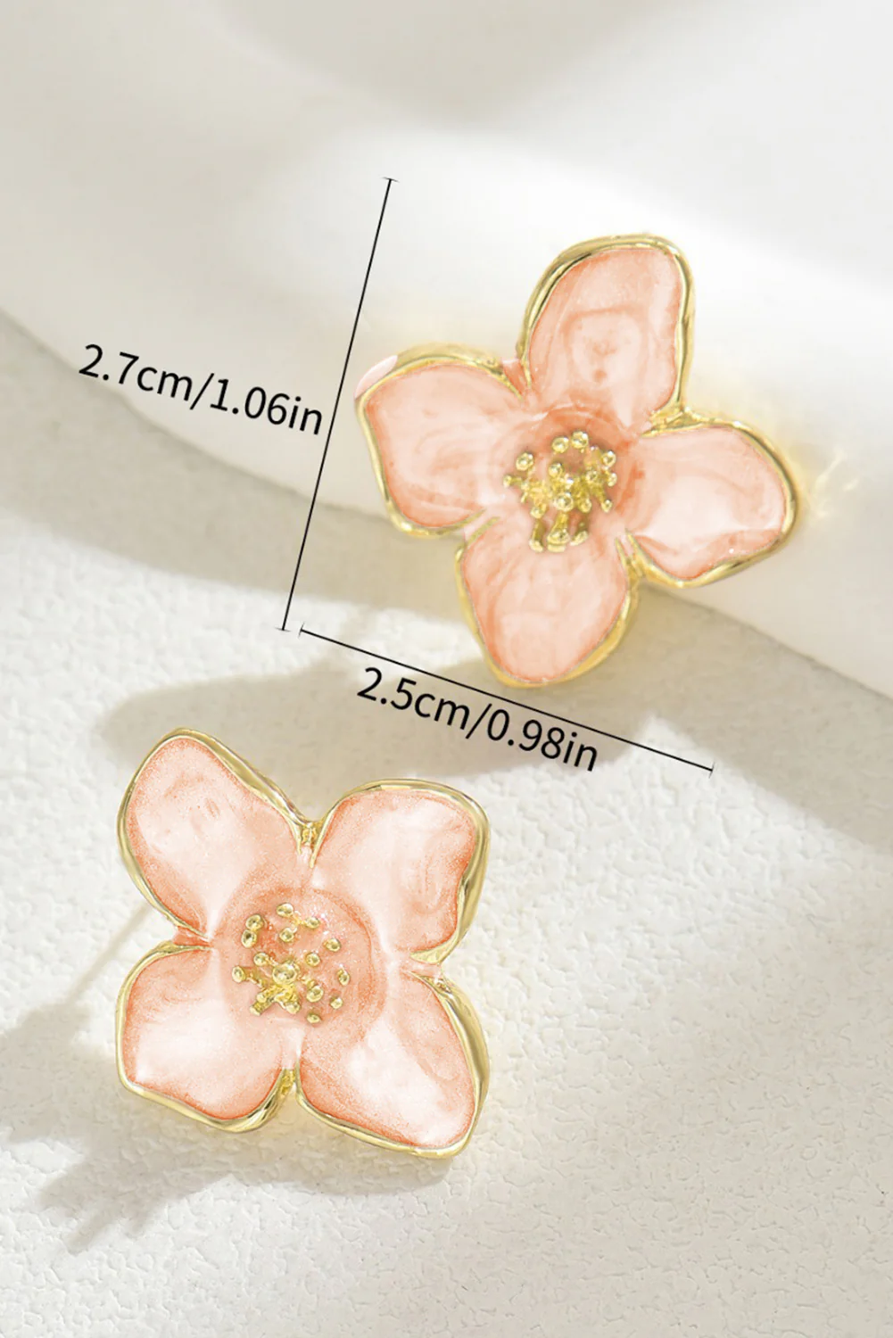 Light Pink Sweet Flower Shape Stud Alloy Earrings