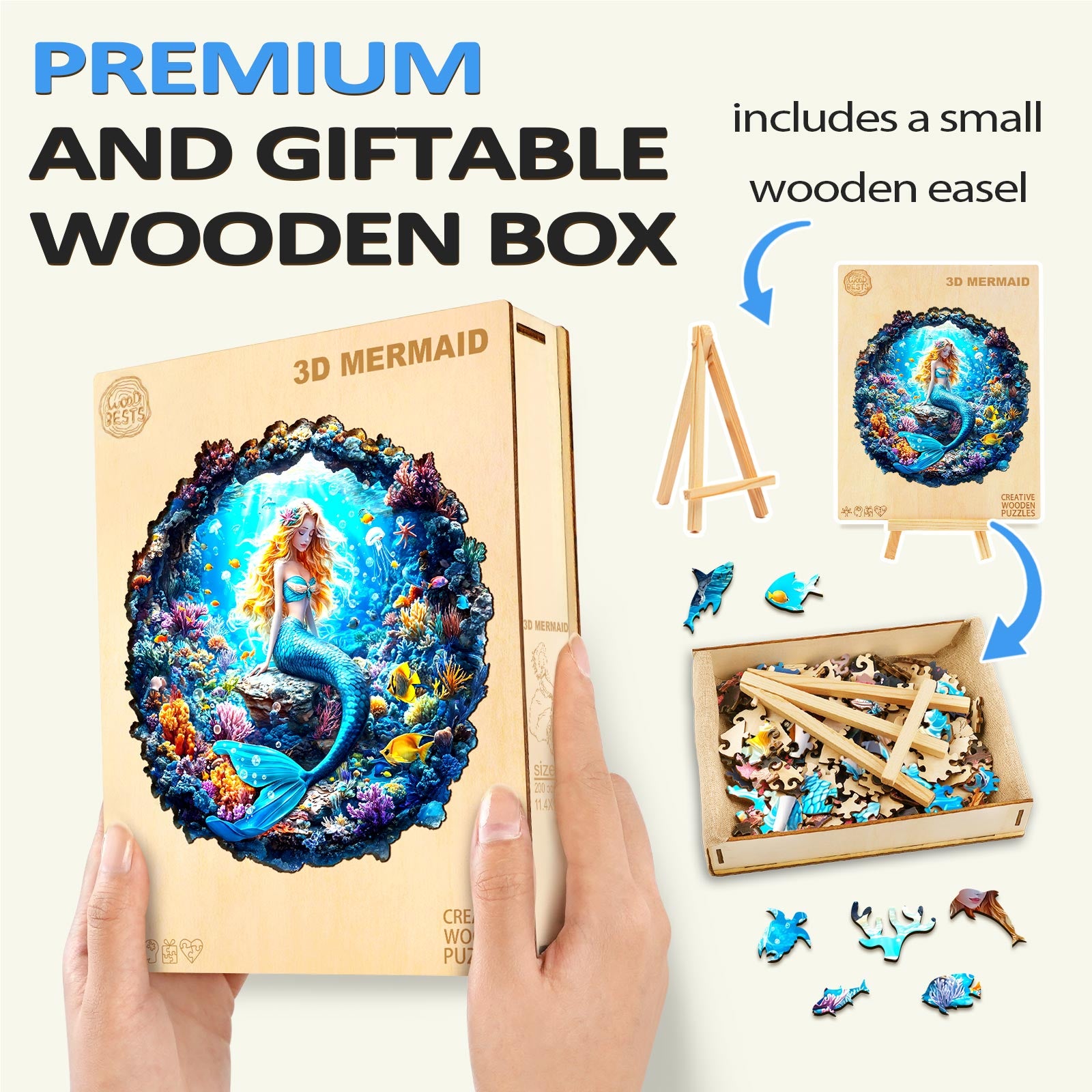 3D Mermaid Wooden Jigsaw Puzzle