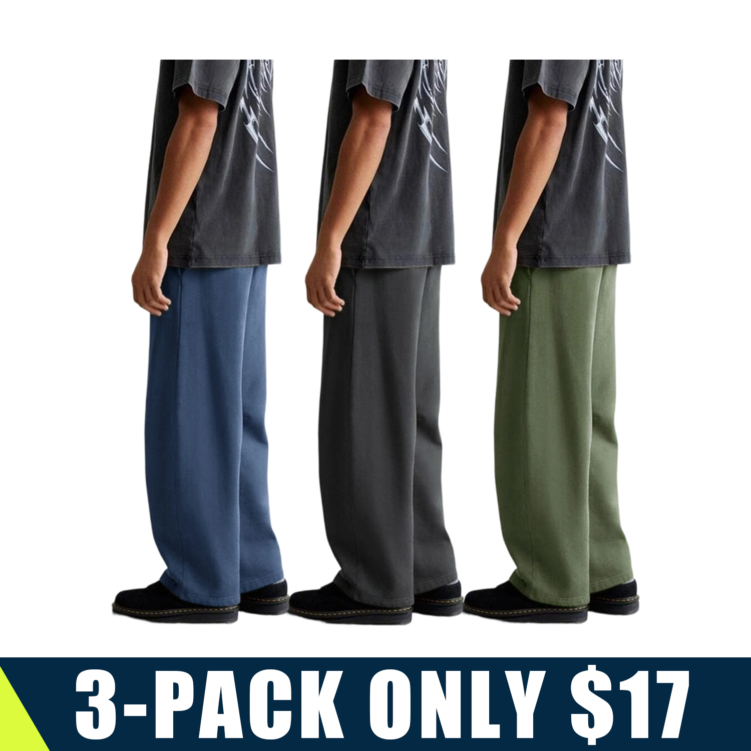 GYM PEOPLE Men's Baggy Fleece Workout Sweatpants with Pockets