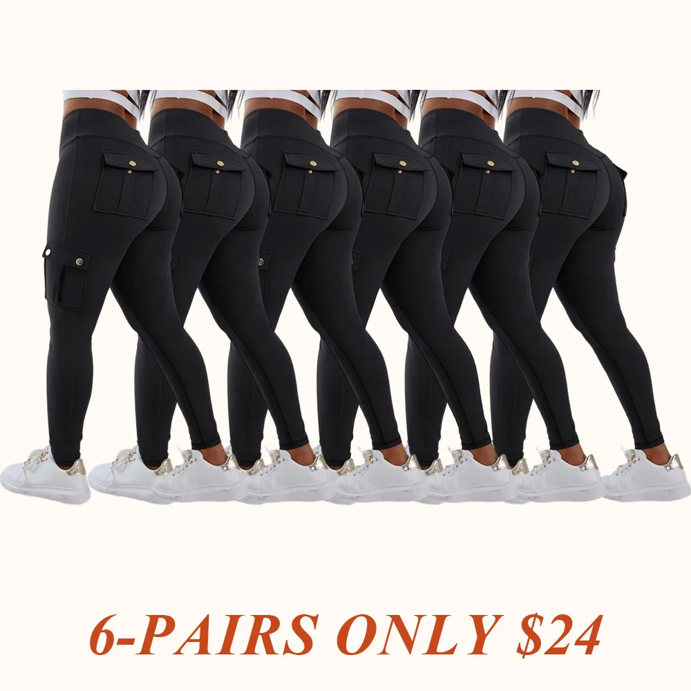 Womens Butt Lifting Leggings with Flap Pockets High