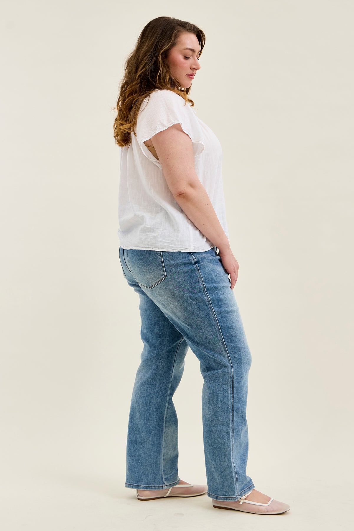 Kamila High Rise Tummy Control Straight Jeans - PLUS
