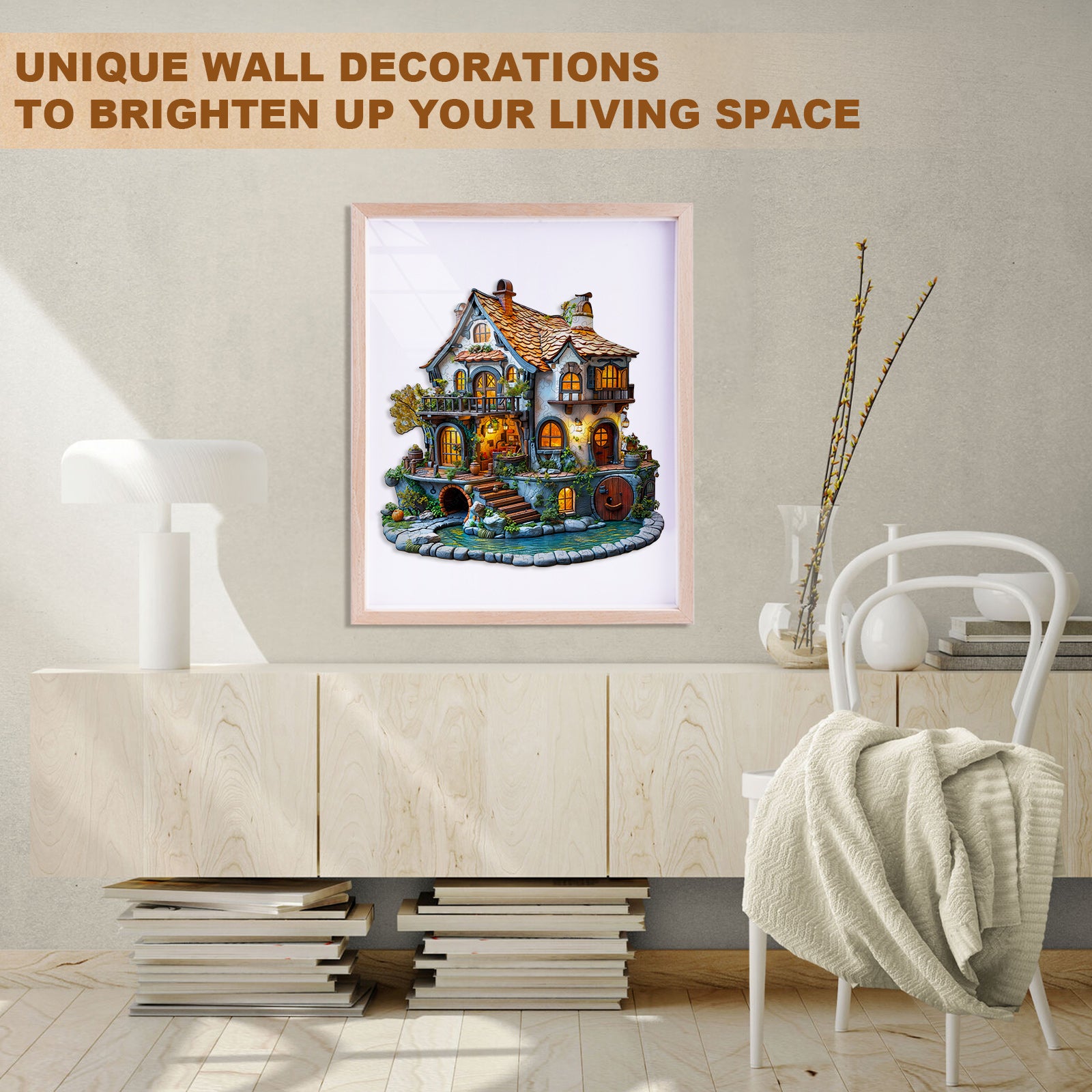 3D Glow Cottage Wooden Jigsaw Puzzle