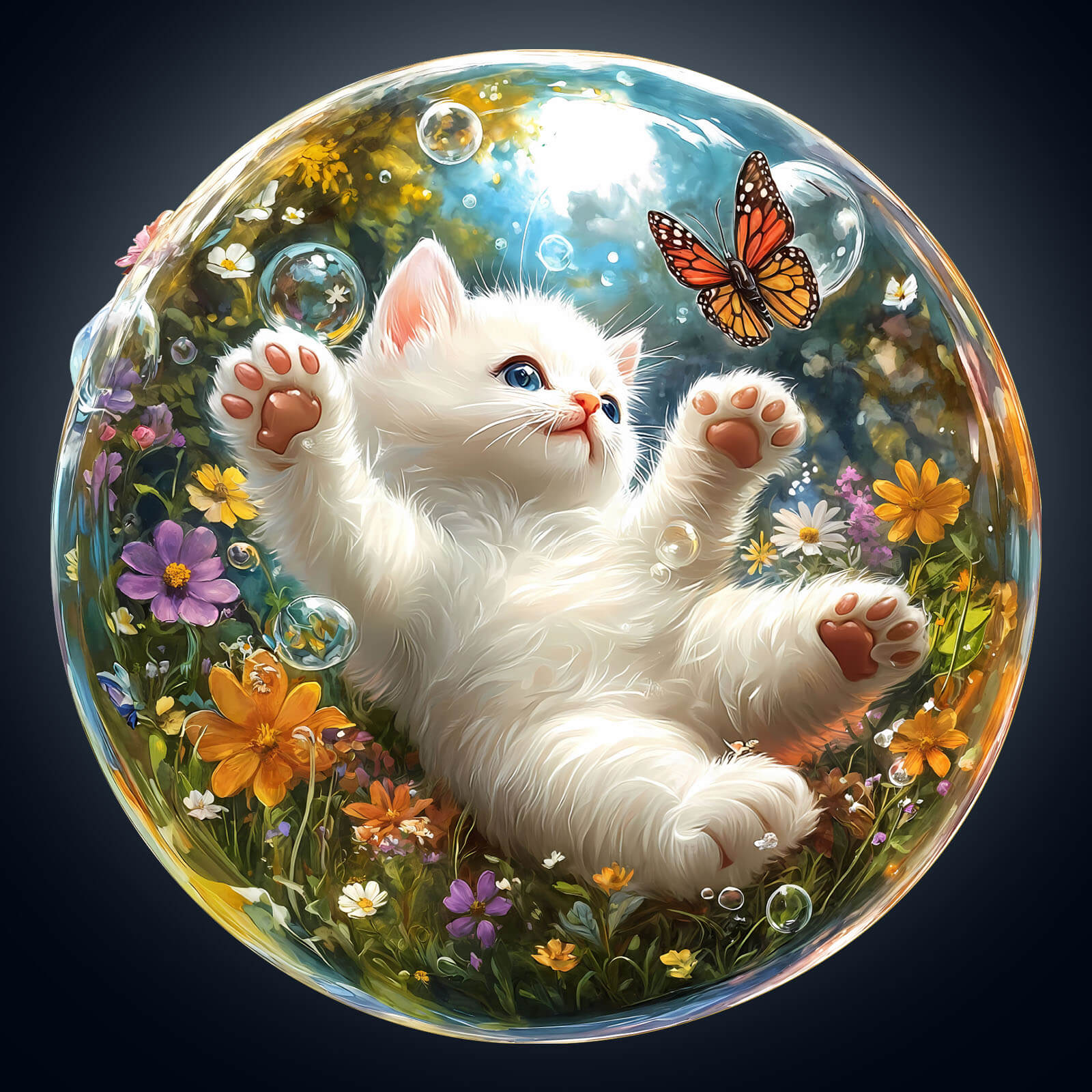 Bubble Cat-1 Wooden Jigsaw Puzzle