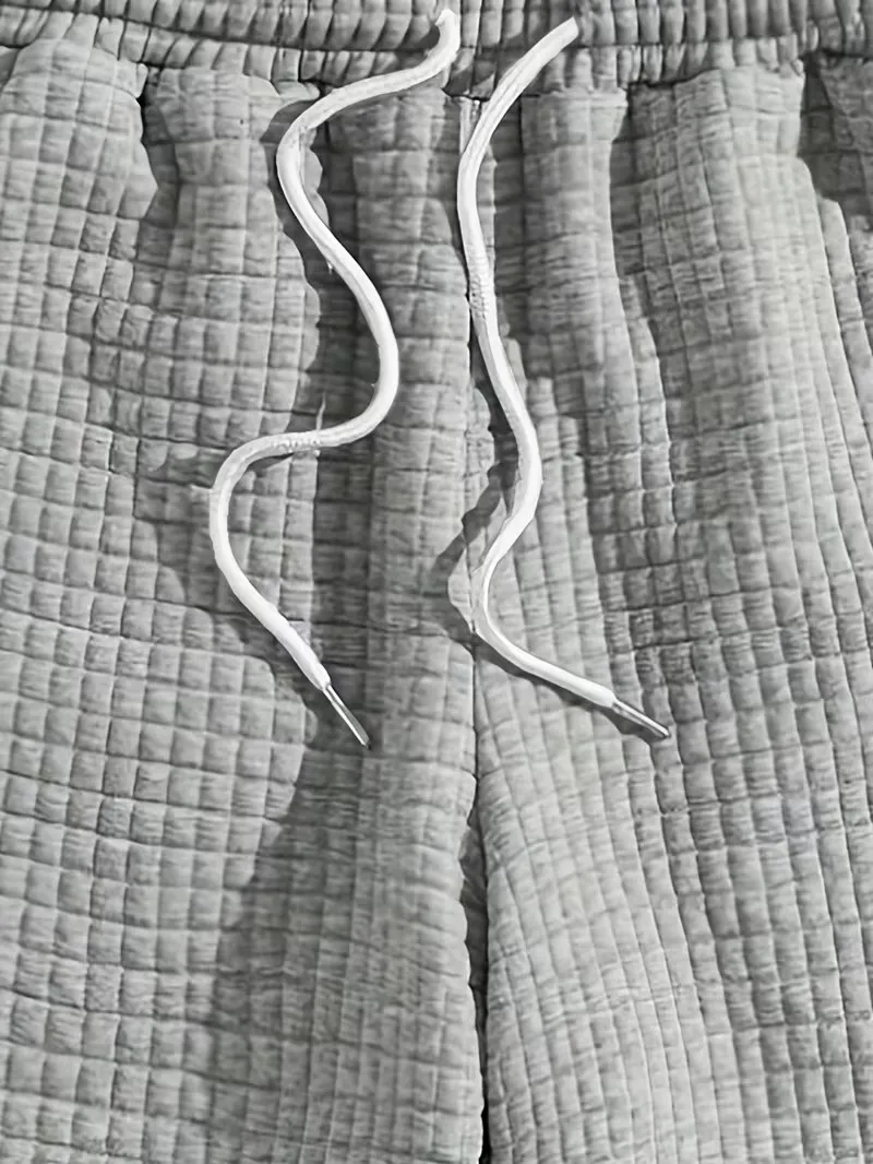 Men's Waffle Knit Shorts - Elastic Drawstring Waist Casual Summer Shorts with Stretch