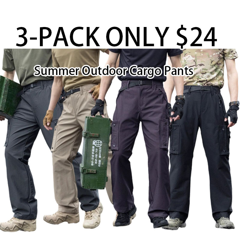 Men's Summer Outdoor Sports Trousers: Multi-Pocket, Loose-Fit, Plus-Size Cargo Pants