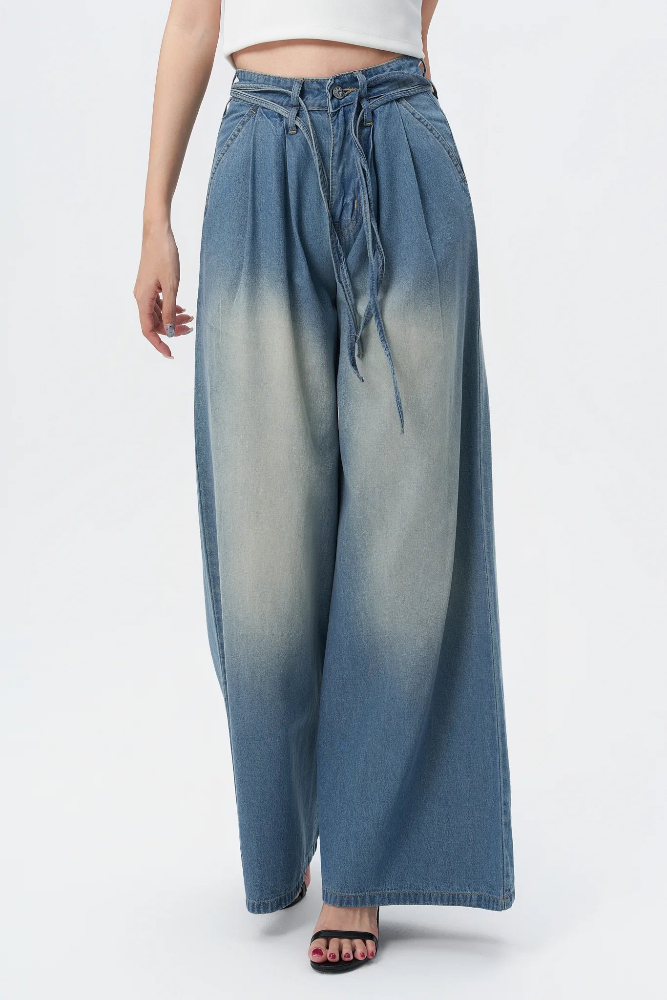 Sporty Glam Baggy Denim Joggers