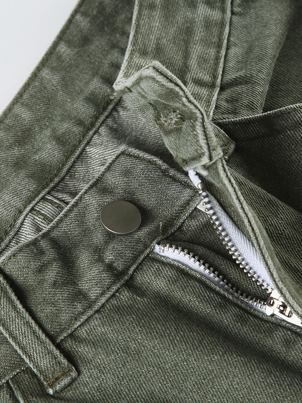 Distressed Wide Leg Low Rise Jeans