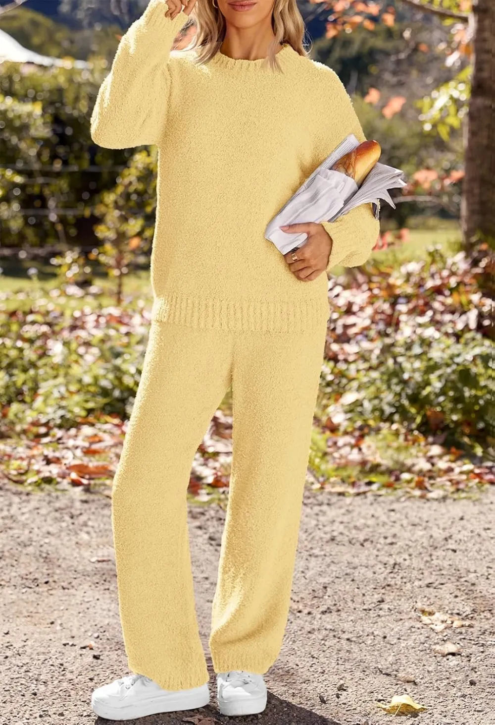 Womens Pajama Sets 2025 Fall Lounge Sweater Set