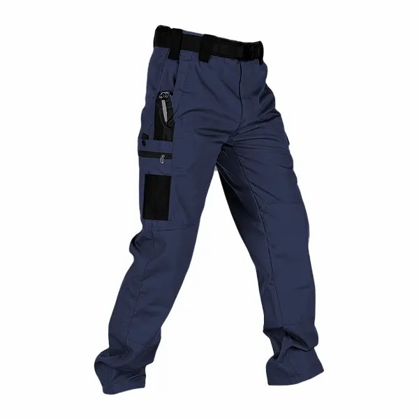 🔥🔥Men's Solid Color Tactical Work Pants with Multiple Pockets and Zipper Closures