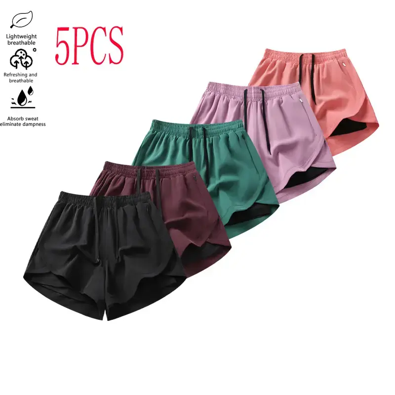 Women’s Summer Shorts 5-Pack Fashionable, Versatile Outdoor Casual Athletic Shorts