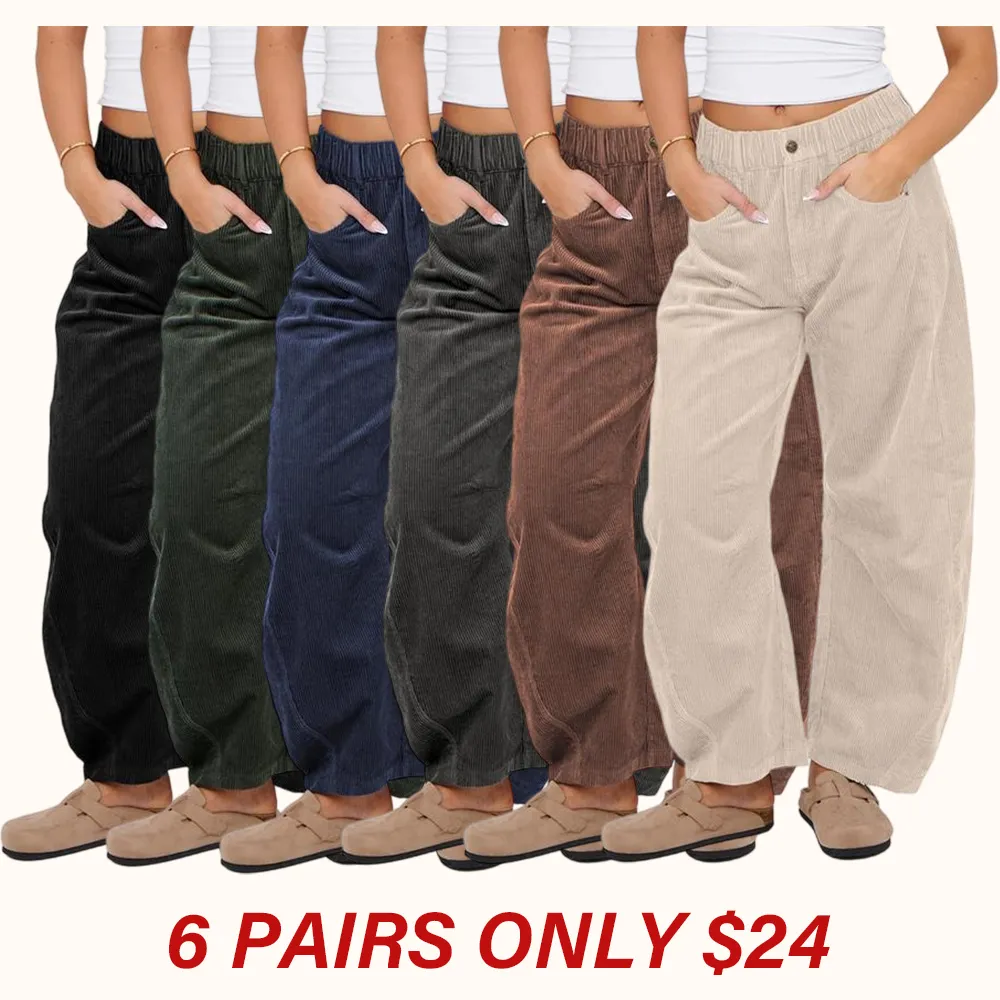 Corduroy Barrel Pants for Women Cord Pants