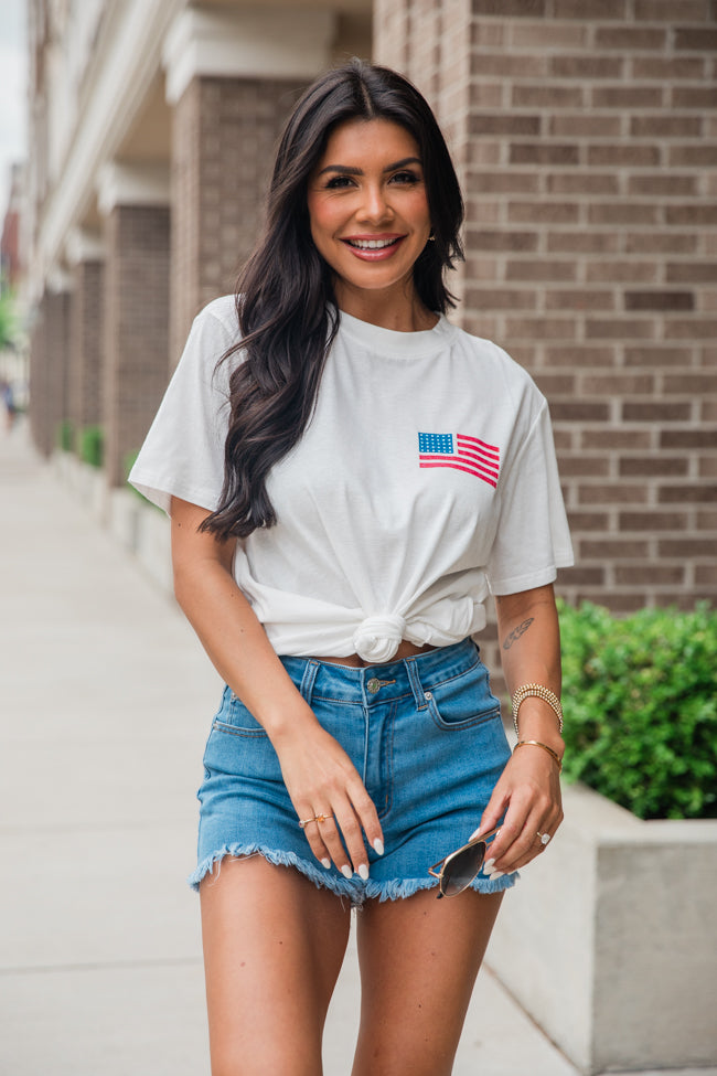 Live Free White Graphic Tee