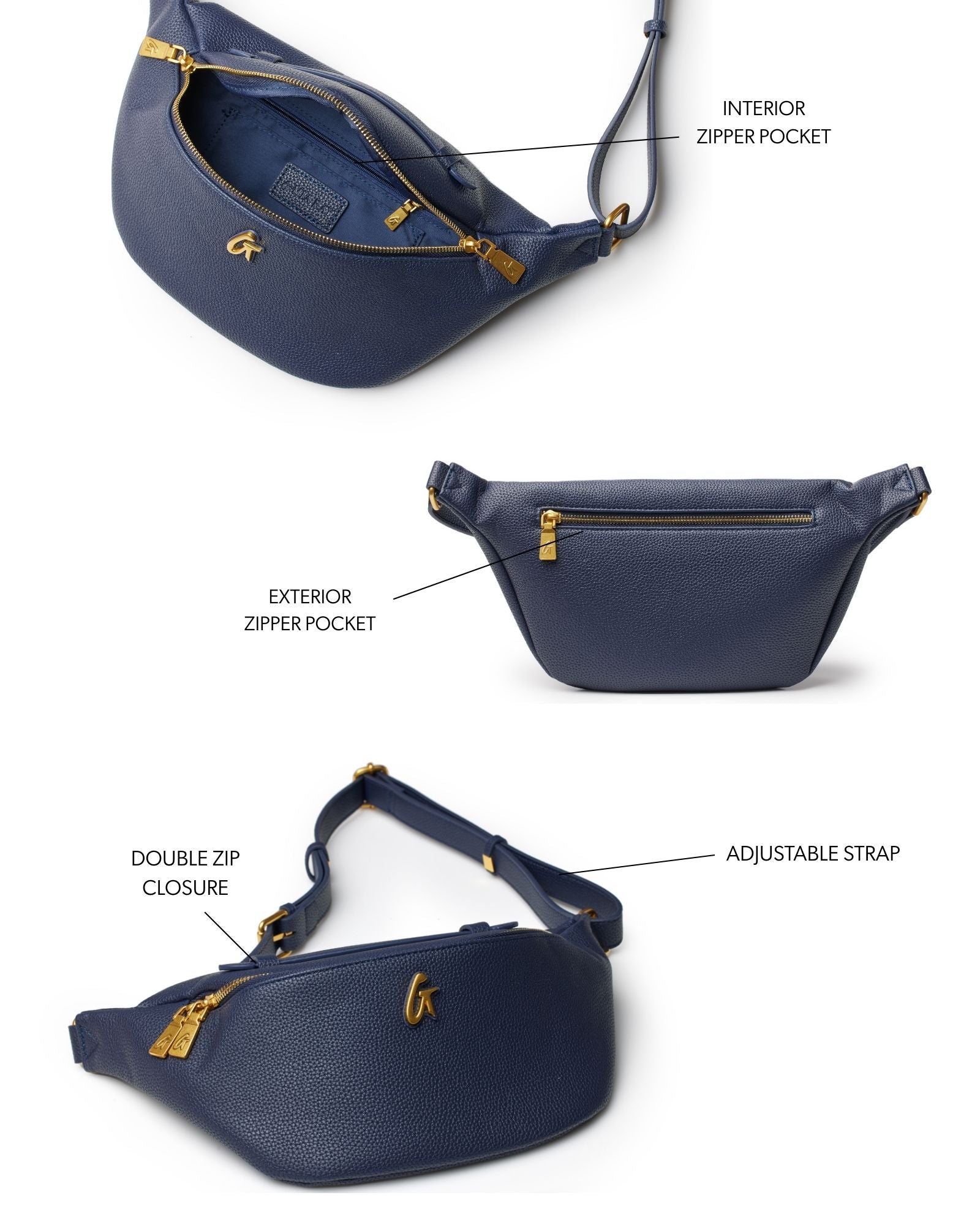 MINI PEBBLE FANNY PACK - NAVY