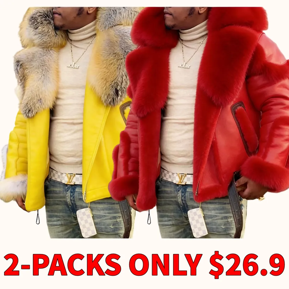 Thickened men's faux suede jacket